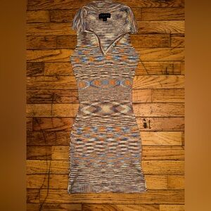 Colorful Patterned Knit Dress